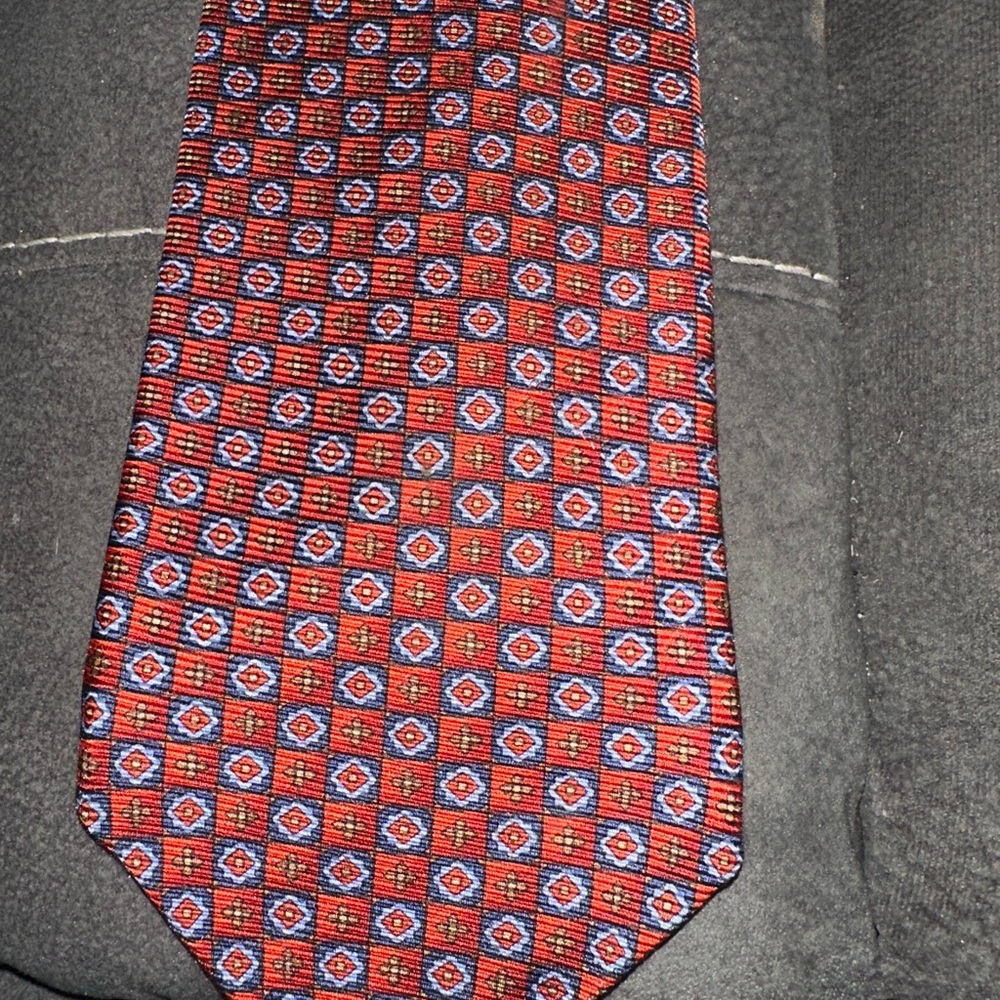 Red And Blue Patterned Tie Robert Talbott - image 1